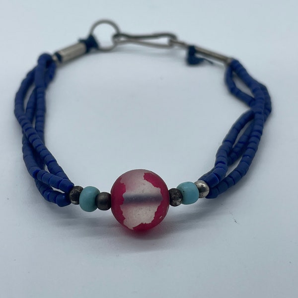 Bracelet perles lapis-lazuli