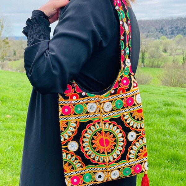 Sac Afghan bohème boho, Sac traditionnel tribal kuchi Pochette / sac faites à la main