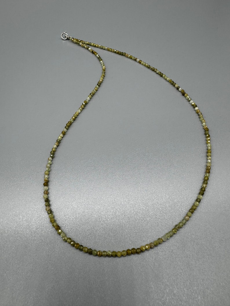 Collier fine grenat, collier pierre naturelle grenat collier pierre précieuse collier perles grenat, fermeture en largen perles 2mm image 2
