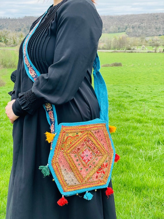 Sac Afghan Brodé traditionnel tribal kuchi Pochett