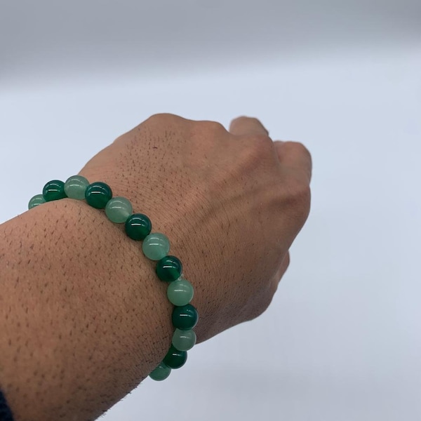 Bracelet Jade et Aventurine verte et Chrysocolle - Pierres naturelles