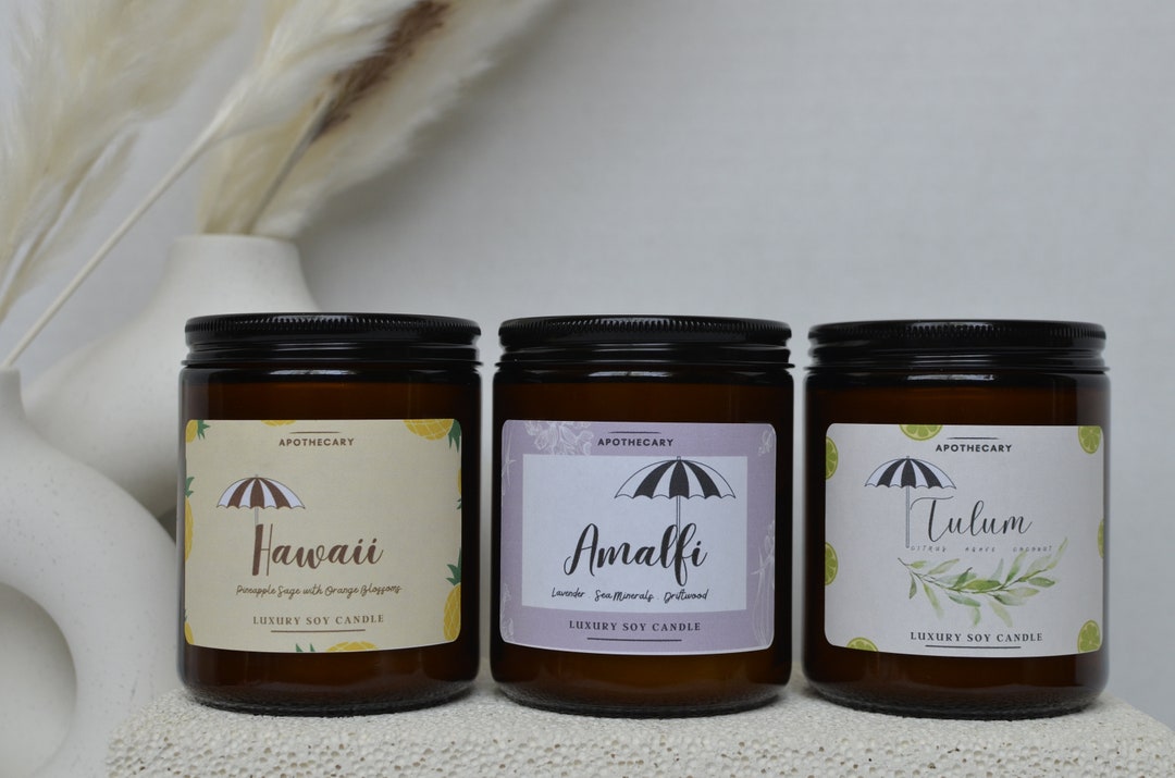3 Pack Tropical Soy Candle Gift Set. Made With Natural Soy Wax. Unique ...