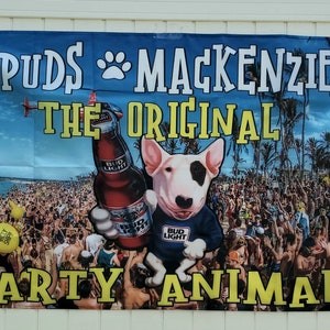 New Bu* Light Spuds Mackenzie 36&quot;x60&quot; Flag 100D Polyester Brand New