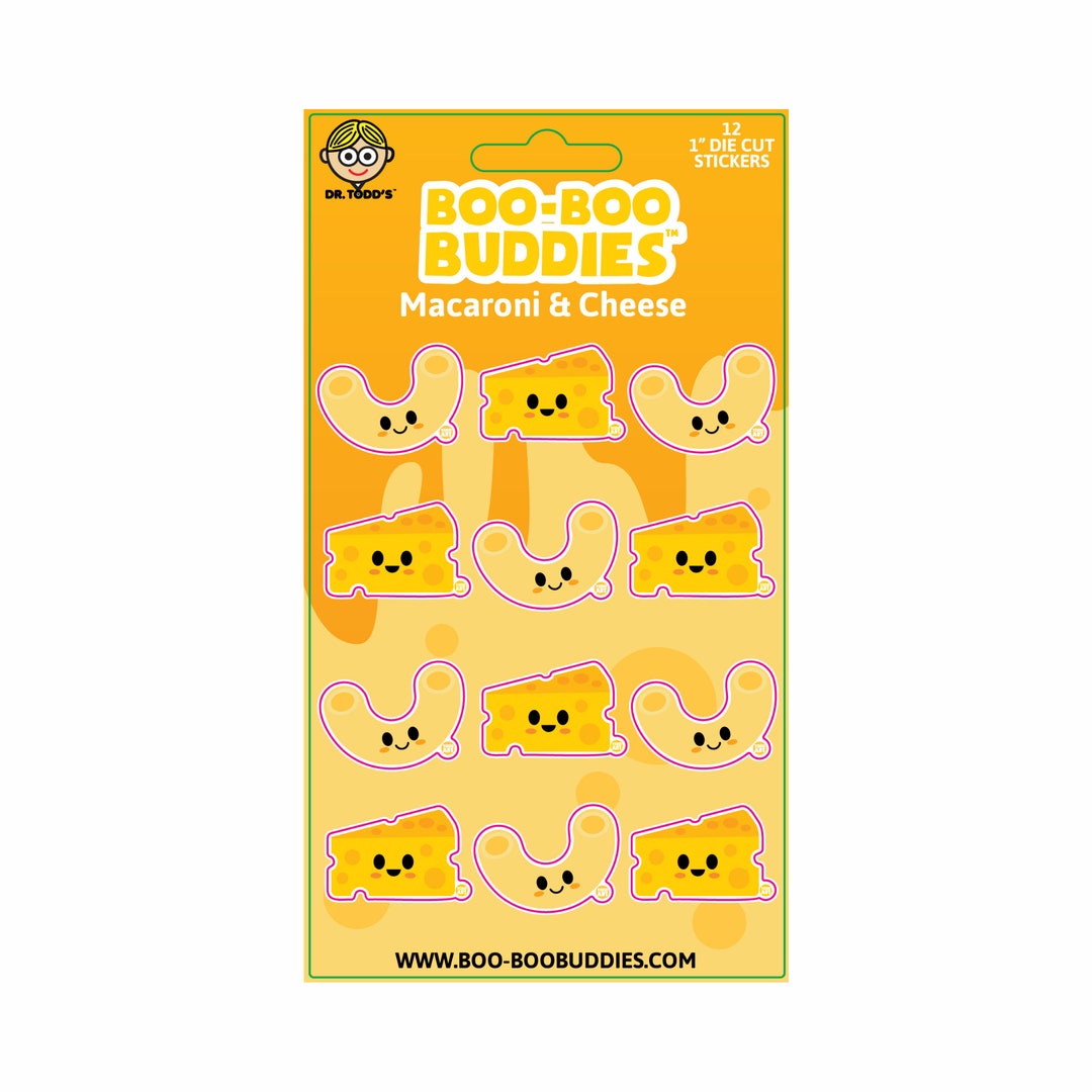 Mac and Cheese Sticker Sheet, Boo Boo Buddies Macaroni and Cheese ...