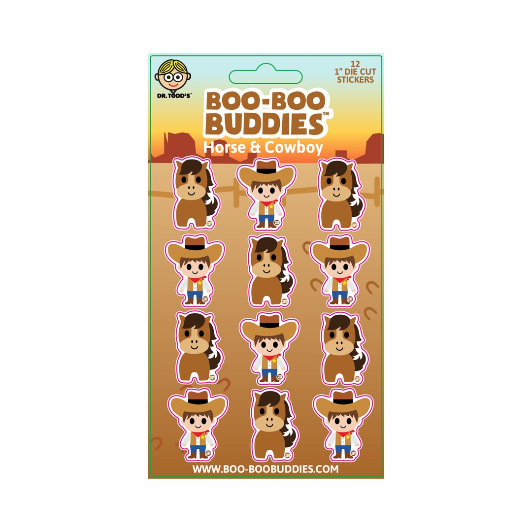 Boo Boo Buddies Cowboy and Horse Sticker Sheet (12 Stickers) - Etsy