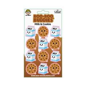 Milk and Cookie Sticker Sheet, Boo Boo Buddies Cookie and Milk Sticker Pack
