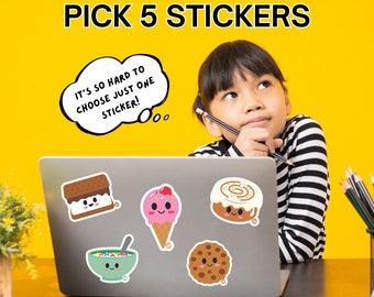 5-Sticker Bundle, Pick Any 5 Vinyl Stickers for laptops, water bottles, tumblers, Waterproof Sticker Bundle