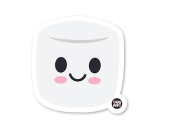 Marshmellow sticker -3 inch Vinyl, Kids Gift, Party Favor, stocking stuffers for kids, Water Bottle sticker, Laptop Sticker