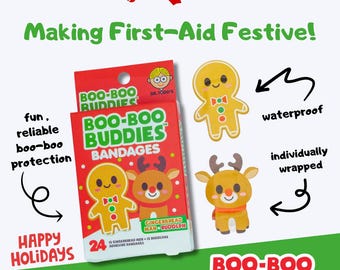 Gingerbread Man and Rudolf Bandages, Holiday Stocking Stuffers