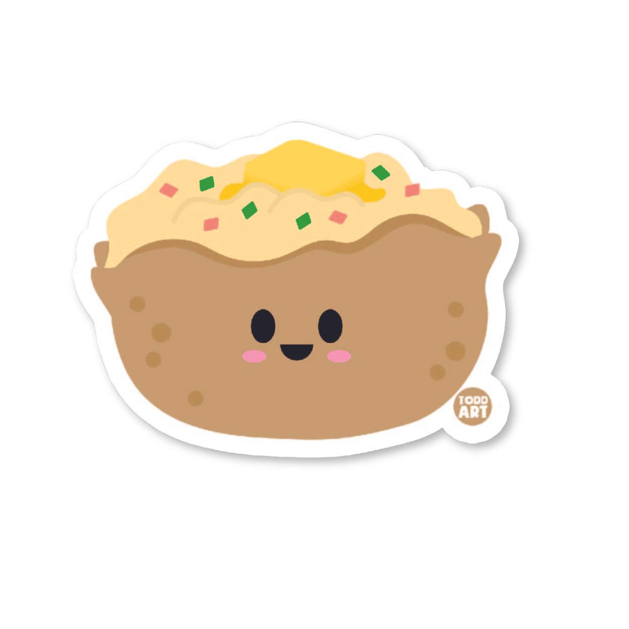 Baked Potato Sticker -3 Inch Vinyl, Kids Gift, Party Favor, Stocking ...