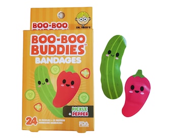 Pickle and Pepper Adhesive Bandages, Fun Kids Bandages