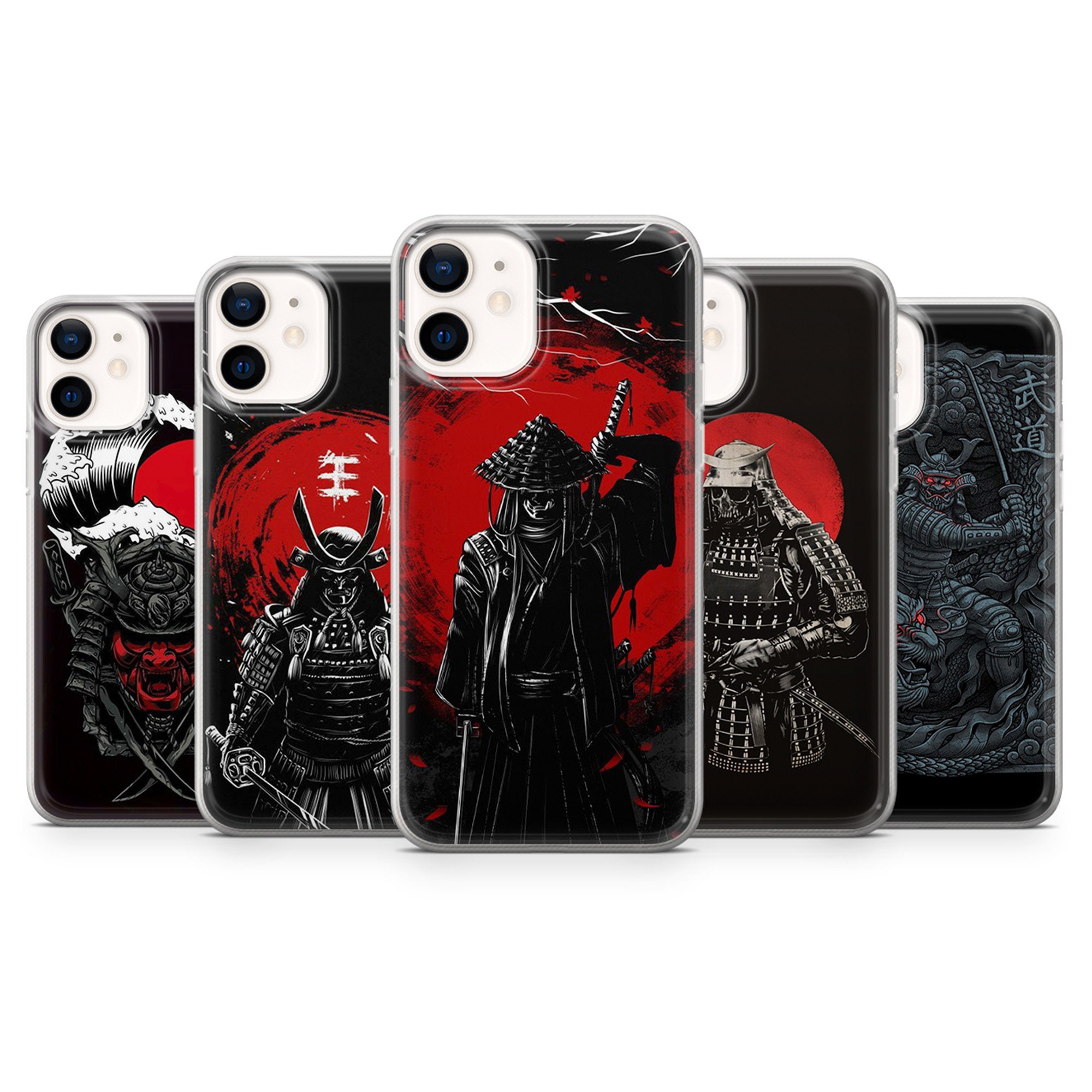 Samurai Phone Case Japanese Cover for iPhone 15, 14, 13 12 11 Pro