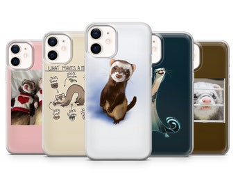 Ferret Phone Case Cute Animal Cover for iPhone 14, 13 12 11 Pro, XR, Samsung A13, S22, S21 FE, A40, A72, A52, Pixel 6a