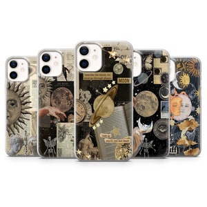 Tarot Handyhülle Planet Collage Cover für iPhone 16, 15, 14, 13 12 11 Pro, XR, Samsung A15, S24 FE, S23, S22 A25, A72, A52 Pixel 6a, 8A