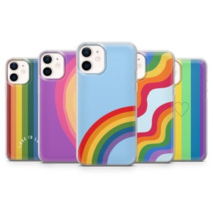 Rainbow Phone Case Pastel Wave Cover for iPhone 15, 14, 13 12 11 Pro, XR, Samsung A13, S23, S22,  A40, A72, A52, Pixel 6a