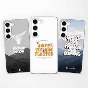 Bible Quote Phone Case Christian Cover fits Samsung S24 Ultra S23 Plus S22 S21 S20 FE for Samsung A73 A72 A54 53 A52s A34 A15 A14 A13 A12
