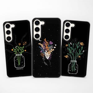 Minimalist Handyhülle Floral Cover passend für Samsung S25 Ultra S24 Plus S23 S22 S21 S20FE für Samsung A73 A72 A54 53 A52s A34 A16 A15 A14 A13 A12