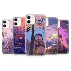 Lofi Phone Case Anime Street Cover for iPhone 14, 13 12 11 Pro, XR, Samsung A13, S22, S21 FE, A40, A72, A52, Pixel 6a