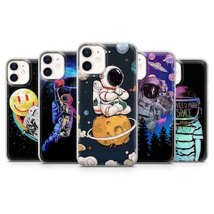Astronaut Phone Case Space Cover for iPhone 14, 13 12 11 Pro, XR, Samsung A13, S22, S21 FE, A40, A72, A52, Pixel 6a
