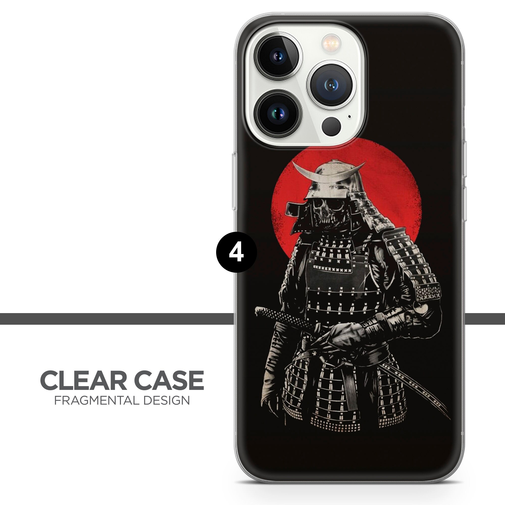 Samurai Phone Case Japanese Cover for iPhone 15, 14, 13 12 11 Pro