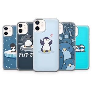 Süße Pinguin Handyhülle Arctic Cover, passend für iPhone 16, 15, 14, 13 12 11 Pro, XR, Samsung A15, S24, S23 FE, A40, A72, A52, Pixel 6a,7,8,9