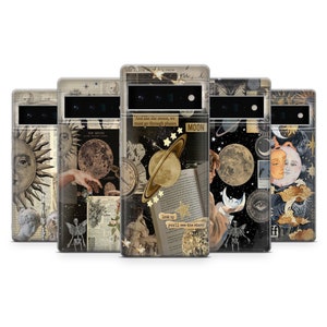 Sun Collage Phone Case Tarot Cover for Pixel 8 Pro, 7, 6, 6A, 6 Pro, XL, 5A, 4A, 4, 3A XL
