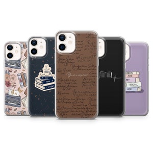 Bookish Aesthetic Phone Literature Cover for iPhone 16, 15, 14, 13 12 11 Pro, XR, Samsung A13, S23, S22,  A40, A72, A52, Pixel 6a,7,8,9 Pro