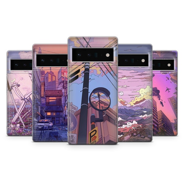 Coque de portable Lo-Fi Art japonais pour Pixel 8 Pro, 7, 6, 6A, 6 Pro, XL, 5A, 4A, 4, 3A XL