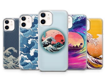 Funda de teléfono Kanagawa Funda japonesa para iPhone 14, 13 12 11 Pro, XR, Samsung A13, S22, S21 FE, A40, A72, A52, Pixel 6a