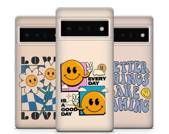 Retro Positive Phone Case 90s Art Cover for Pixel 9 Pro XL, 8 Pro, 7, 6, 6A, 6 Pro, XL, 5A, 4A, 4, 3A XL