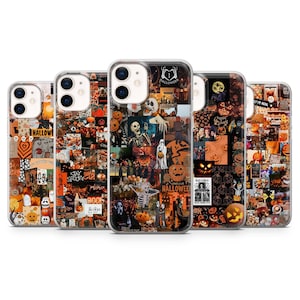 Halloween Collage Phone Case Pumpkin Cover for iPhone 15, 14, 13 12 11 Pro, XR, Fits For Samsung A13, S22, S21 FE, A40, A72, A52, Pixel 6a