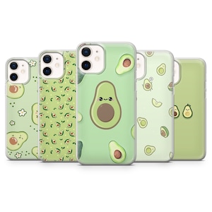 Niedliche Avocado Handyhülle Aesthetic Veggie Cover für iPhone 16, 15, 14, 13 12 11 Pro, Samsung S24, S23, S22 FE, A15, A72, A52, Pixel 6a,7,8,9