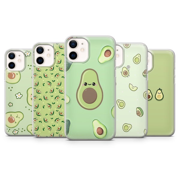 Cute Avocado Phone Case Aesthetic Veggie Cover for iPhone 15, 14, 13 12 11 Pro, XR, Samsung S24, S23, S22 FE, A15, A72, A52, Pixel 6a