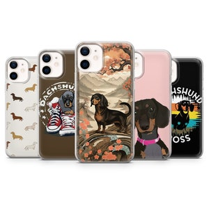Dachshund Phone Case Cute Dog Cover for iPhone 15, 14, 13 12 11 Pro, XR, Samsung A13, S22, S21 FE, A40, A72, A52, Pixel 6a,8