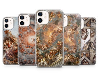 Coque de protection Art Renaissance pour iPhone 15, 14, 13 12 11 Pro, XR, Samsung A15, S24, S23 FE, S22, S21, A25, A72, A52, Pixel 6a, 8