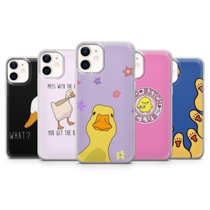 Goose Phone Case Angry Duck Cover for iPhone 15, 14, 13 12 11 Pro, XR, Samsung A13, S22, S21 FE, A40, A72, A52, Pixel 6a, 8