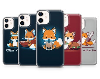 Cute Fox Phone Case Animal Cover for iPhone 15, 14, 13 12 11 Pro, XR, Samsung A13, S24, S23 FE, S22, S21,  A15, A25,  A72, A52, Pixel 6a