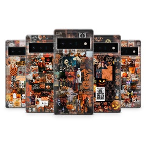 Halloween Collage Phone Case Spooky Collage Cover for Pixel 9, 8, 7A, 7, 6, 6A, 6 Pro, XL, 5A, 4A, 4, 3A XL