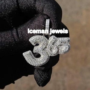Colgante de diamantes VVS Moissanite personalizado, colgante de diamantes helado, colgante de diamantes de plata 925, regalo para ella / él