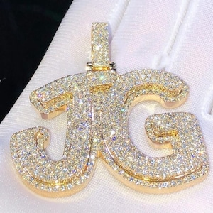 Colgante de hip hop personalizado, colgante de letras y números personalizados, colgante helado, plata de ley 925, colgante de hip hop para hombre aprobado por el probador de diamantes