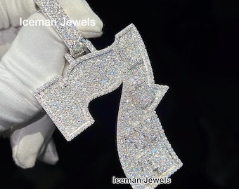 14.78 CTW Round VVS1 Custom Lab Grown Letter Pendant, Iced Out Hip Hop Pendants, Custom Lab Grown Charm Pendant, Halloween Gift Pendant