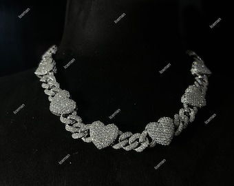 18mm モアッサナイト キューバンリンクチェーン 925シルバー、ボックス