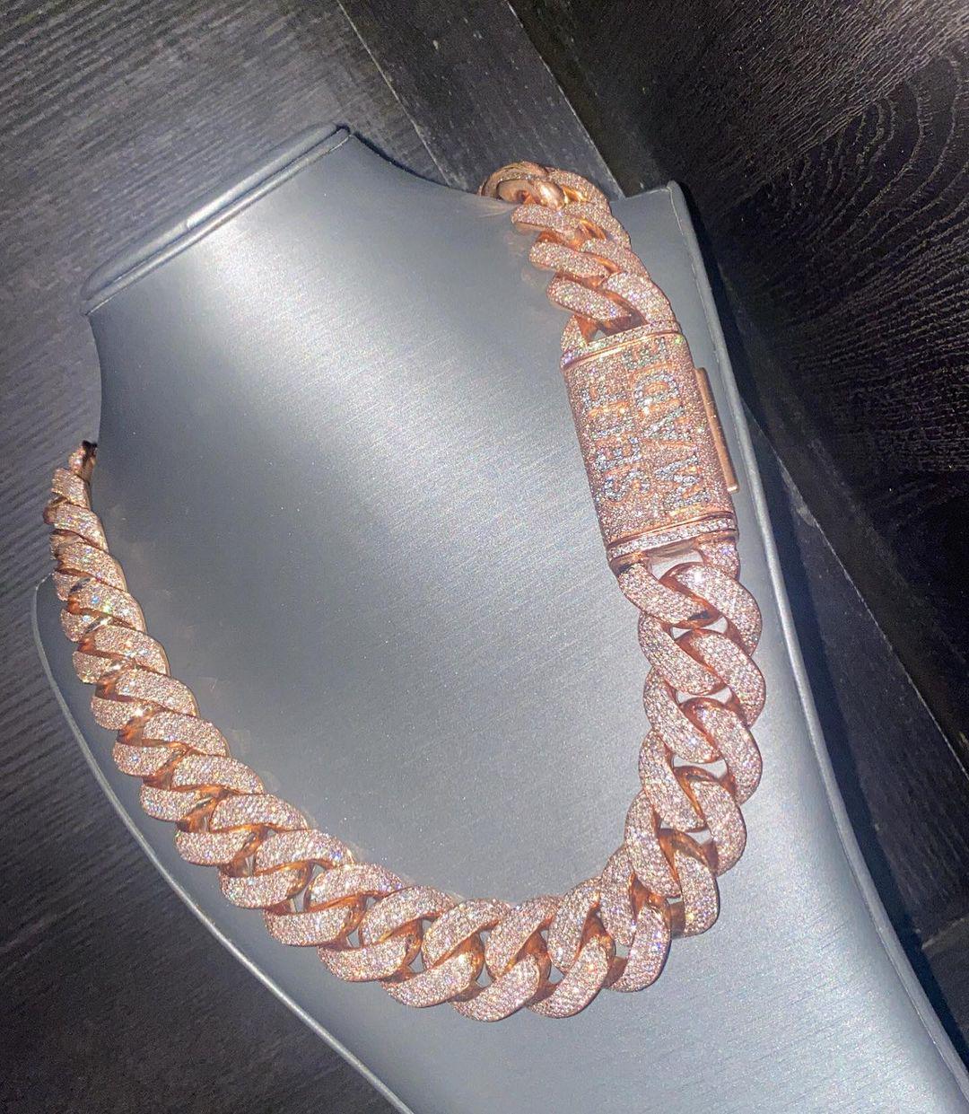 22mm Ice Out VVS1 Moissanite Diamond Cuban Link Chain Men's