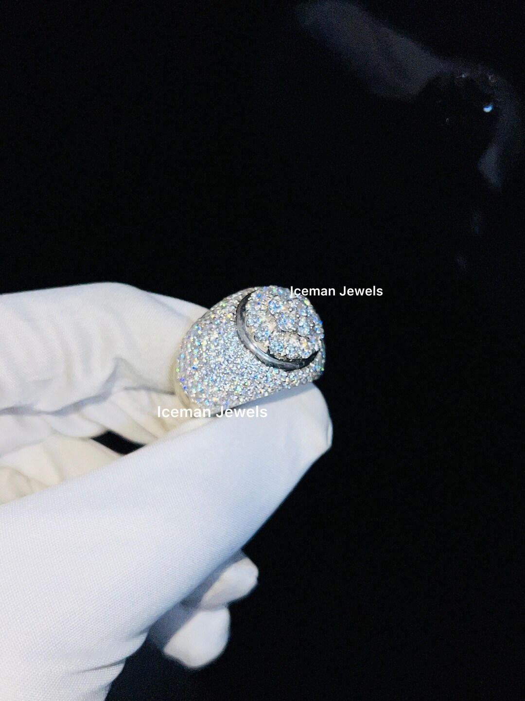 14k Gold VVS Diamond Champion Ring, Men's Iced Out Diamond Ring Hip Hop ...