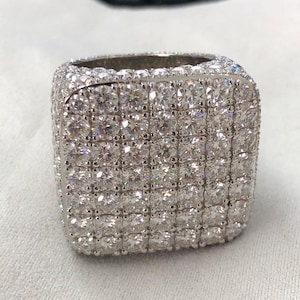 925 silver VVS moissanit diamantring, Iced Out diamantring, hiphop diamantring, diamantring för män, present till honom/henne