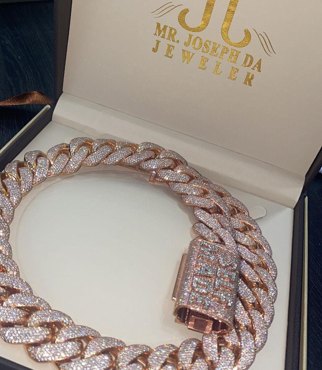 22mm Ice Out VVS1 Moissanite Diamond Cuban Link Chain Men's