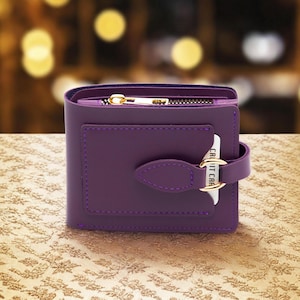 Cartera de cuero hecha a mano para mujer - Cartera delgada para mujer - Cartera de cuero para mujer - Cartera minimalista para mujer - Tarjetero para mujer - Regalo para mamá - Regalo para mujer