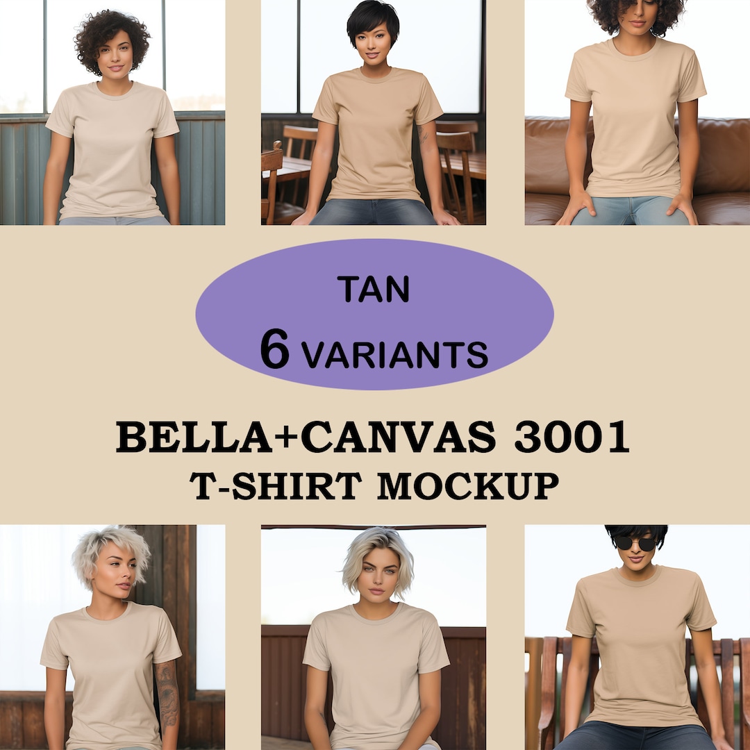 Bella + Canvas Unisex Jersey T-Shirt - Tan, Large - Style 3001 - 100% Combed Ring-Spun Cotton - View #12