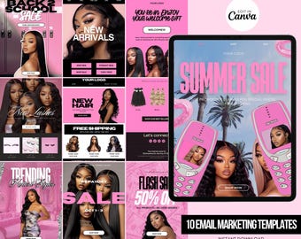 10 Editable Email Template Business Canva E-mail Marketing Templates Hair Email Templates