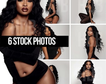 Fotos de archivo de belleza / Imágenes de belleza afroamericana Modelo de cabello Stock de IA Foto generada por IA Extensión de cabello Descarga digital